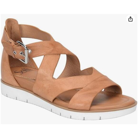 Söfft Mirabelle Sandals Women’s Sz 7 Luggage Brown Leather Strappy Comfort Shoe - Picture 1 of 10